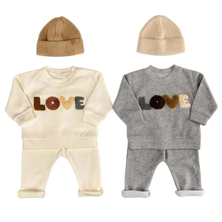 

100% Cotton Infantil Newborn Baby Girl Boy Outfits Spring Babies Clothes Little Boy Pullover + Trousers Kids Clothings Sets