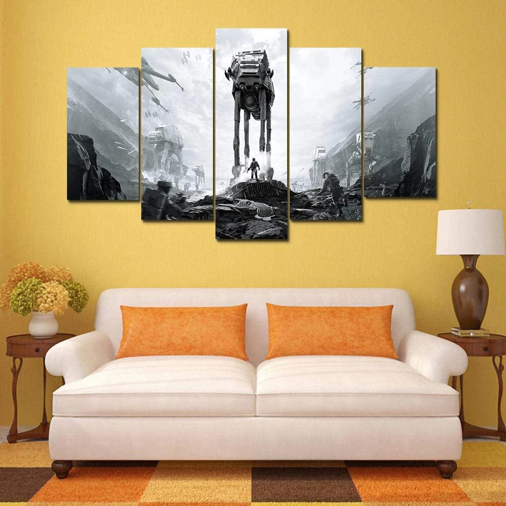 

Canvas Posters for Living Room Framework HD Prints Pictures 5 Pieces Star Battlefront Movie Paintings Home Decor Wall Art