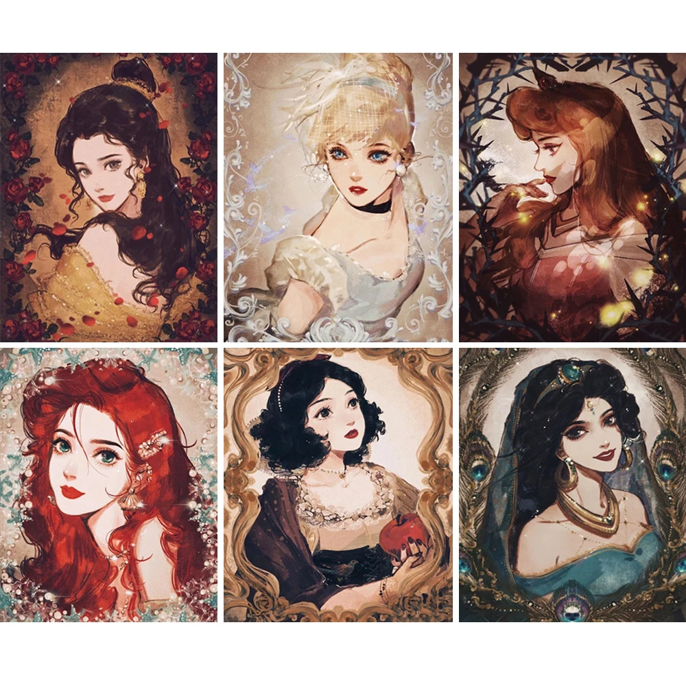 

Diamond Embroidery Disney Princess 5D Diamond Painting Girl Portrait Mosaic Picture DIY Handcraft Home Decor