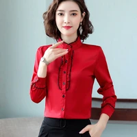autumn chiffon women shirts long sleeve office lady button up shirt vintage shirt women ladies tops camisas para mujer