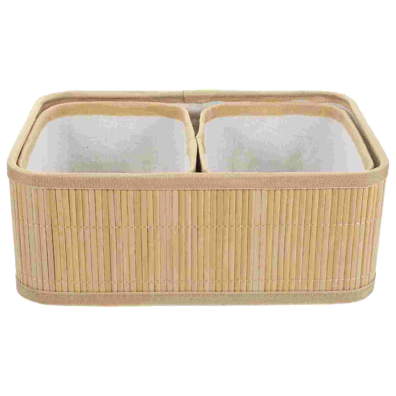 

Bamboo Storage Basket Indoor Toys Organizer Household Holders Organization Reusable Woven