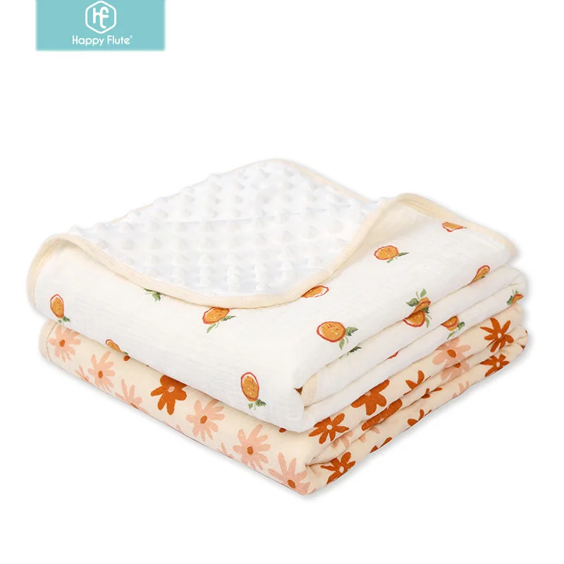 

Happyflute Baby Receiving Blanket Baby Girl Muslin Blanket Plush Dot Toddler Baby Newborn Blanket for Nursery Stroller Crib