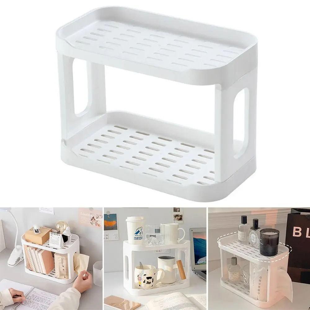 Новая Двухуровневая настольная стойка для хранения съемная многофункциональная