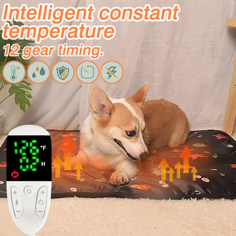 

Коврик для домашних питомцев С Подогревом, водонепроницаемый Зимний теплый коврик с простыней, постоянной температурой, для маленьких и ср...