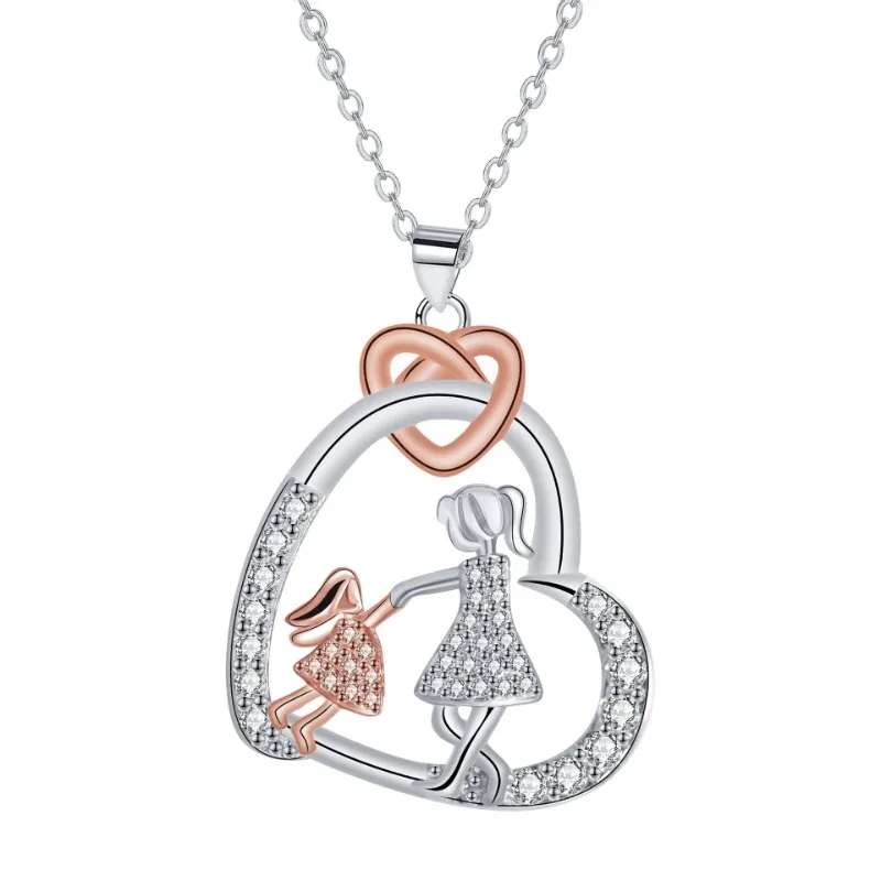 Ожерелье с подвеской в виде сердца Любовь ожерелья для матери и ребенка медная