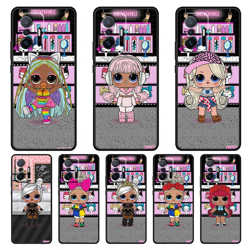 

Art L.O.L. SURPRISE Doll For Xiaomi 11 11T 10T Note 10 Mi 9T Ultra Pro Lite 5G Silicone TPU Black Phone Case Coque Cover Shell
