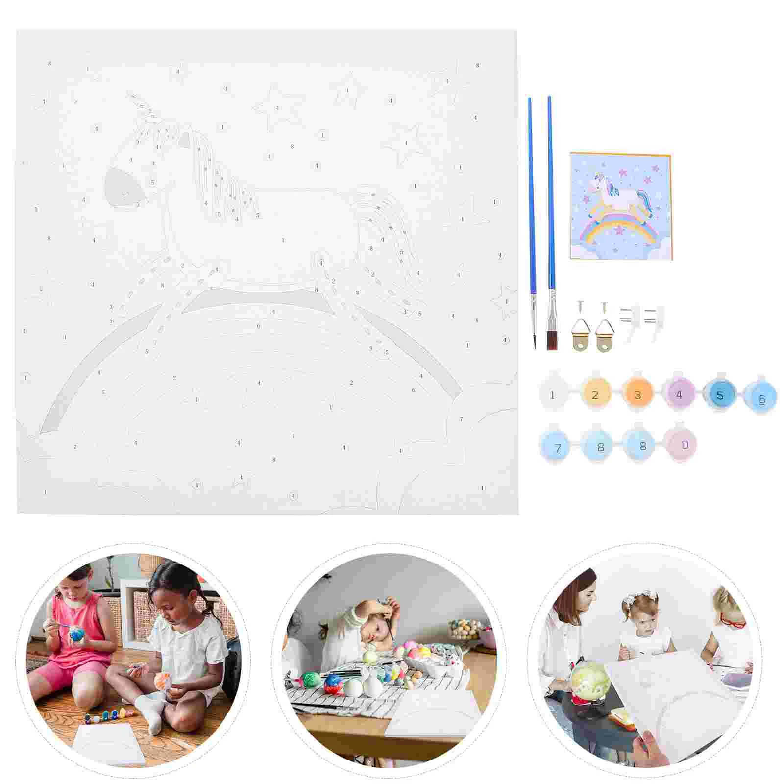 

Oil Painting For DIY Decor Kids Number Decorative Pictures Wall Digital Kit