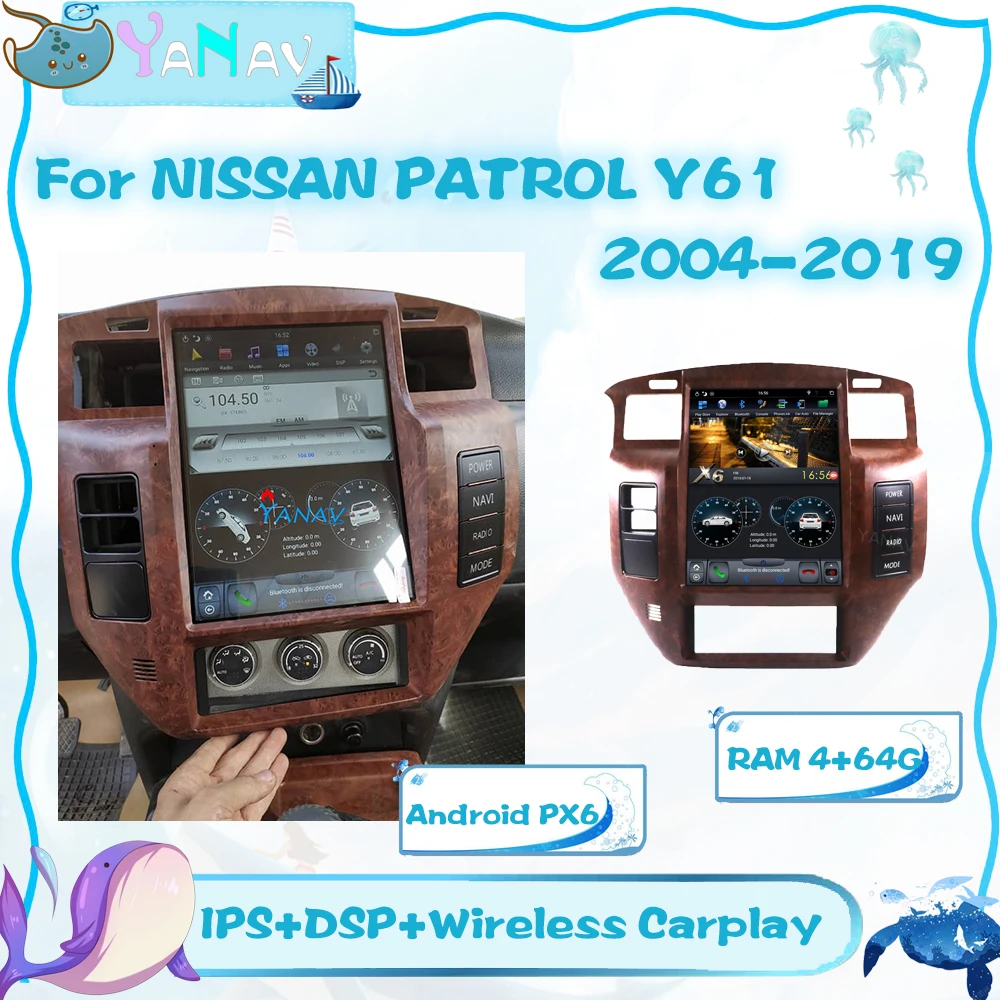 

Car Radio Android 2 Din For NISSAN PATROL Y61 2004-2019 GPS Navigation Auto Tape Recorder Video Multimedia MP3 Player Head Unit