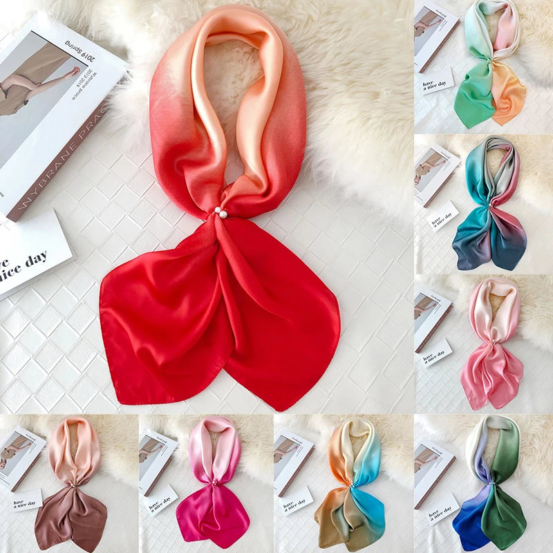 

Women Fashion Scarf Silk Satin Square Scarf Women Silk Shawls And Wraps Summer Lady Female Head Scarves Head Tie