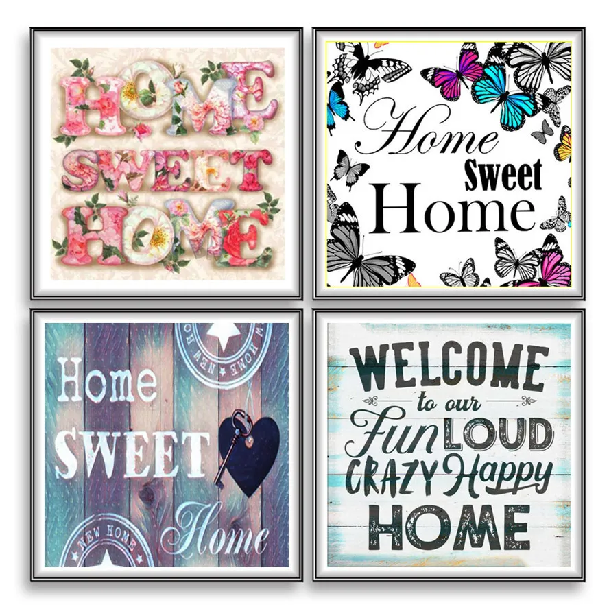 

JIEME 5D DIY Diamond Painting Letter Kit Full Drill Embroidery Scenery Mosaic Art Picture of Rhinestones Home Decor Gift