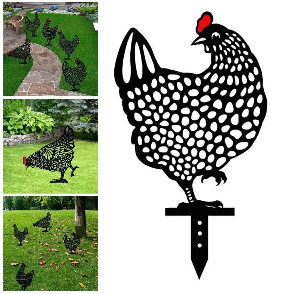 

25cm Large Hen Decor Easter Chicken Non-metal Hen for Easter Garden Statues Backyard Lawn Stakes Creative Outdoor Garden Toys