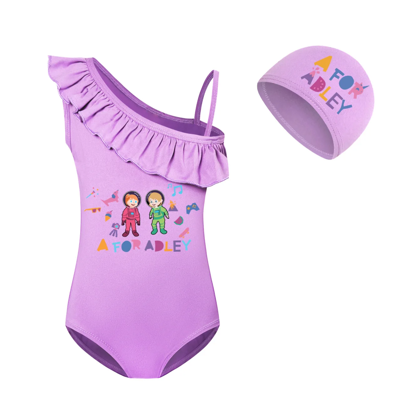 Детский слитный купальник A для ADLEY пляжная одежда с шапкой комплект из 2