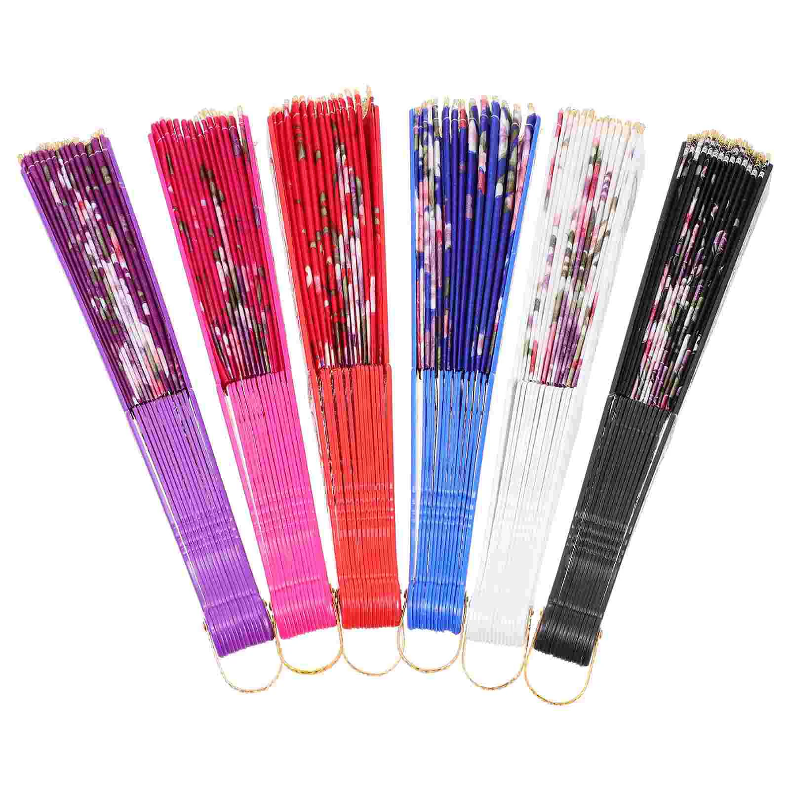 

Fan Folding Hand Handheld Japanese Paper Foldable Retro Floral Spanish Chinese Wedding Dance Long Decorative Dancing Practical