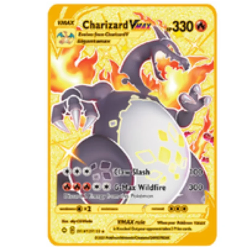 

Pokemon Card Gold Cards Metal Charizard Mewtwo Pikachu V MAX Golden Collection Flash Birthday Gifts for Children Fast Shipping