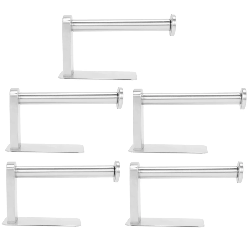 

5X Self Adhesive Toilet Paper Holder SUS Stainless Steel No Drilling Bathroom Kitchen Tissue Paper Roll Towel Holder