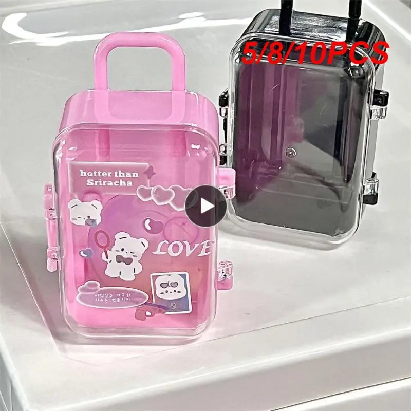 

5/8/10PCS Environmentally Friendly Jewelry Storage Box Simulation Mini Trolley Storage Boxes Mini Clutch Jewellery Box Dustproof