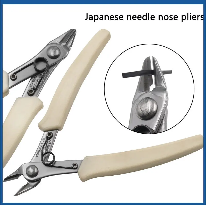 

Nozzle pliers stainless steel needle-nose pliers wire cutters trimming wire cutting pliers hand tools oblique cutting