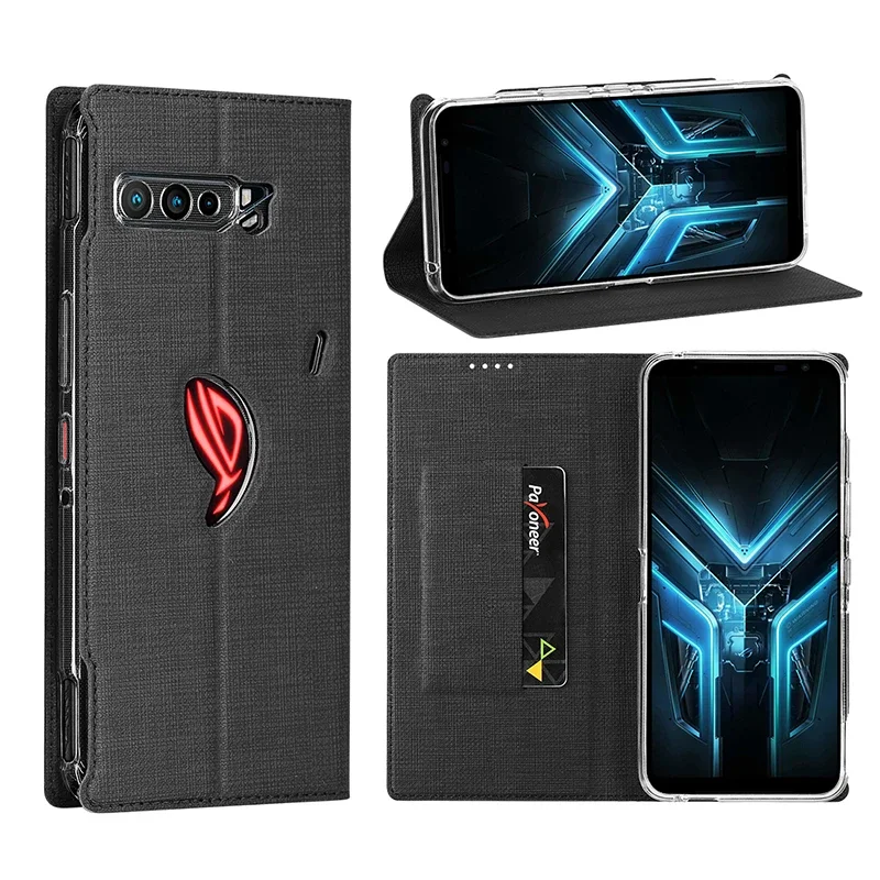 가죽 카드 포토 거치대 가방 지갑 케이스, ASUS ROG 폰 3 케이스, 마그네틱 북 플립 커버, 카드 포켓 포함, ROG3 ZS661KS