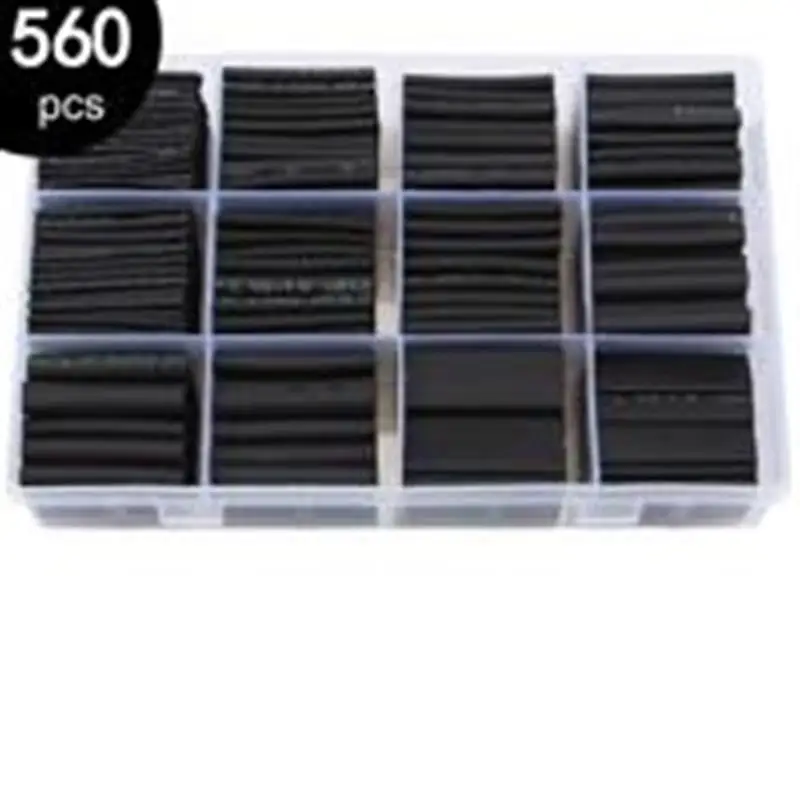 

560pcs/Set Polyolefin Shrinking Assorted Heat Shrink Tube Wire Cable Insulated Sleeving Tubing Set 2:1 Waterproof Pipe Sleeve