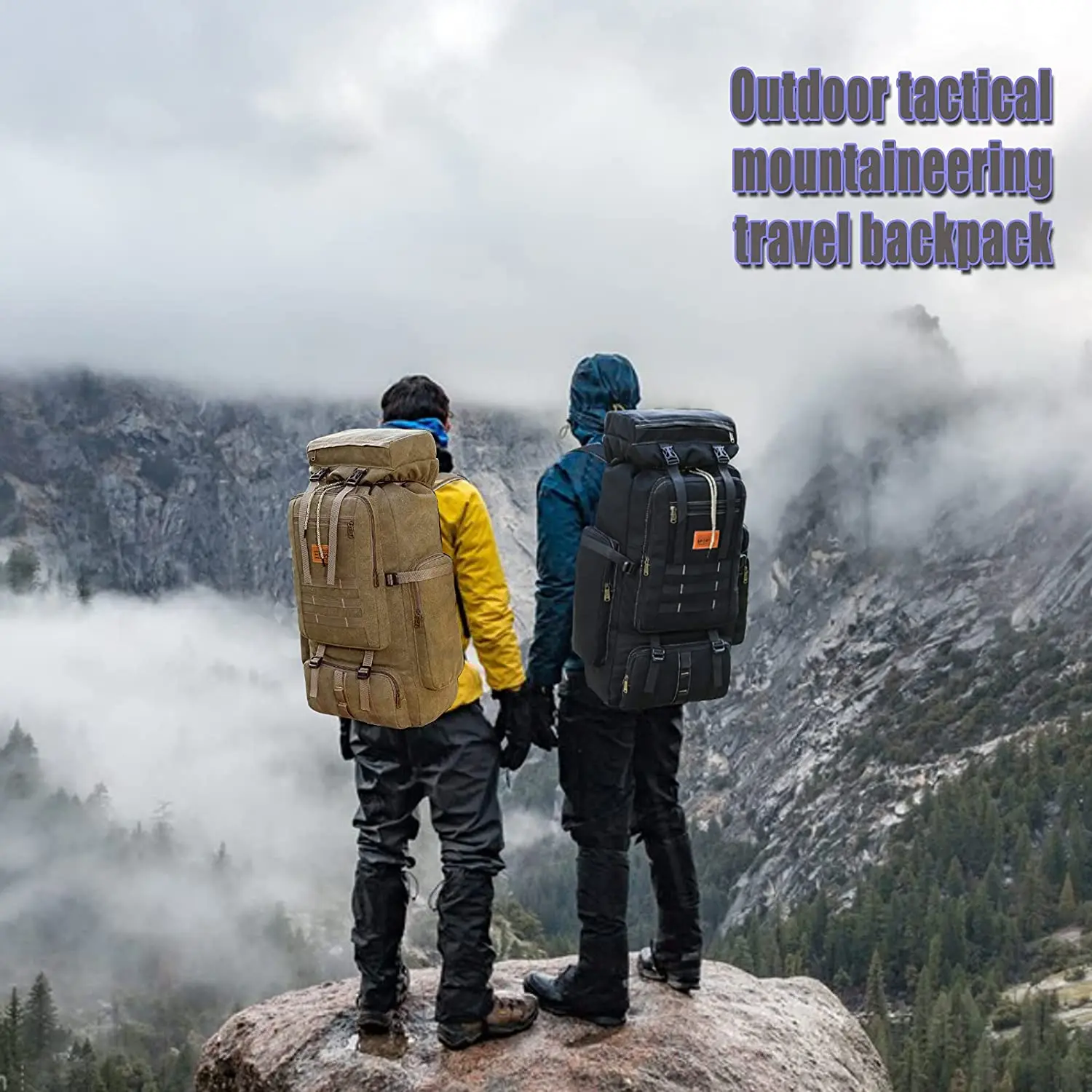 Outdoor Tactical Backpack,Mountaineering Backpack,75L Large Capacity Waterproof Military Backpack for Camping Hiking Traveling