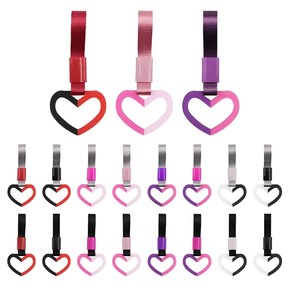 Универсальный JDM двойной цвет в форме сердца Tsurikawa кольцо черный нейлоновый