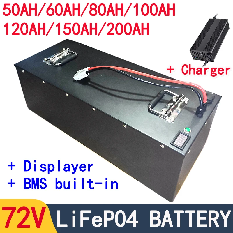 Литиевая батарея LifePo4 72V 50Ah 60AH 80AH 100AH 120AH 200AH