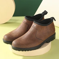 mens waterproof rain boots non slip kitchen ankle boots mens spring and autumn non slip trend low top new slip on rain shoes