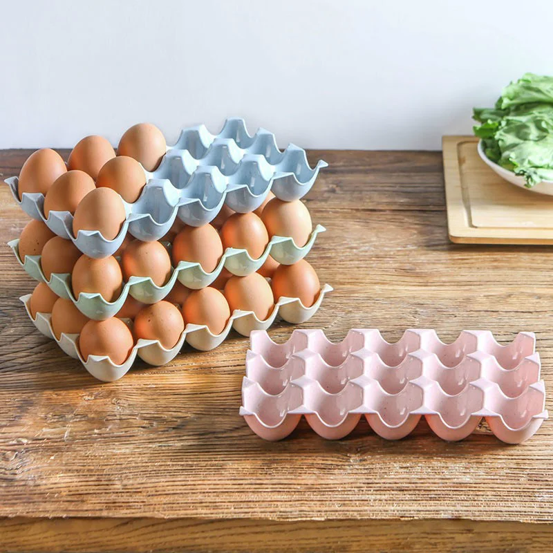 

Egg Storage Box Egg Holders 15 Grid Refrigerator Anti-shatter Egg Box Egg Tray Stackable Food Container Egg Box Home Storage