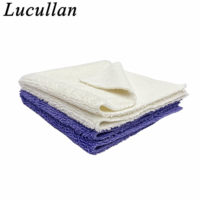 

Lucullan, 2 цвета, 40X40 см, ткань из микрофибры для детализации автомобиля, супермягкое полотенце без кромок с двумя ворсами Cobra