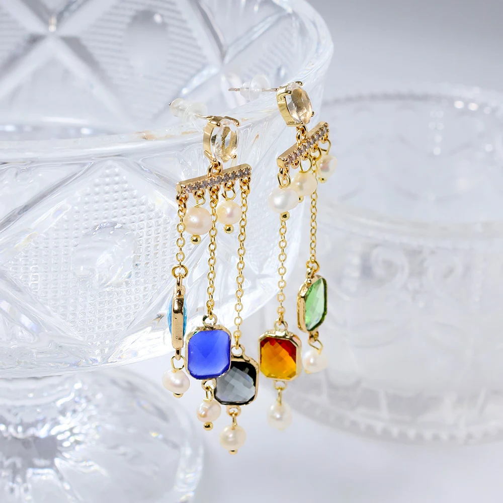 Серьги из 5 цветов с натуральным пресноводным жемчугом роскошные модные