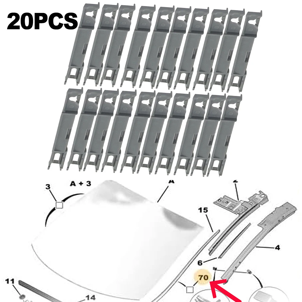 

20 зажимов для переднего лобового стекла, декоративное защитное молдинг 1622750180 811025 Для 308 Для 3008 Для 408 Для 4008 Для 508 Для 5008