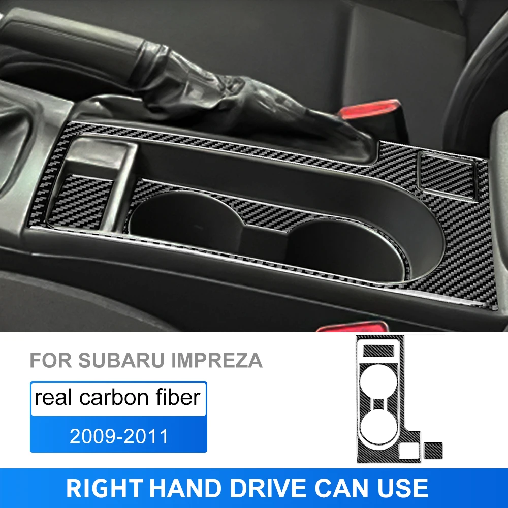 

Настоящая мягкая наклейка из углеродного волокна для Subaru Impreza 2009 2010 2011, автомобильный держатель для стакана с центральным управлением, внутренняя отделка LHD RHD