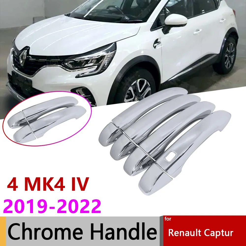 

for Renault Captur 2 II MK2 XJB HJB HJE 2019~2022 2021 Chrome Sturdy Door Handle Cover Car Styling Accessories Protective Film