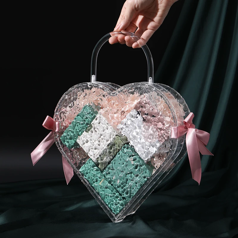 Festival Transparent Candy Box Wedding Party Gift Packaging Box With Handle Flower Pastry Container