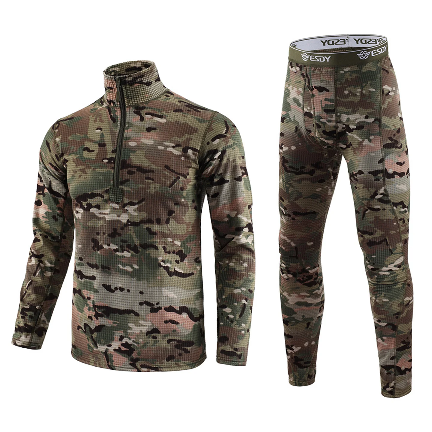 

Winter Men's Thermal Camouflage Tactical Hunting Lining Shirt And Pants Suit Outdoor Mountaineering Breathable Warm Underwear