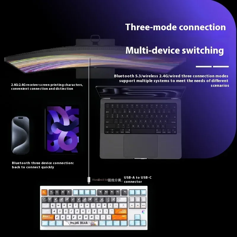 Метафинини Metapanda Pd87m Pro Механическая клавиатура Полностью алюминиевый сплав