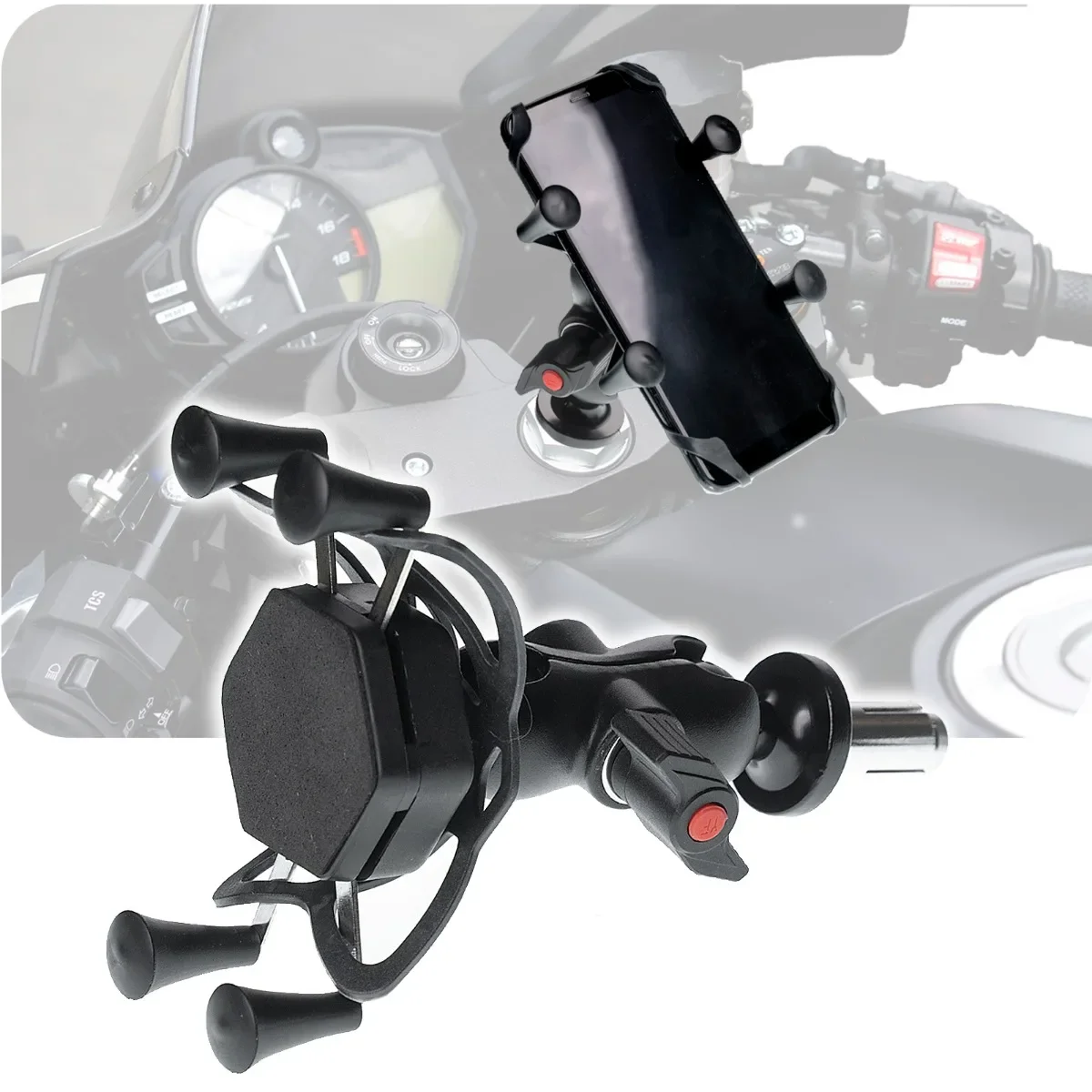 

Для suzuki hayabusa gsx 1300 r gsx1300r 1999-2024 GPS держатель для мобильного телефона кронштейн тройной стержень дерева яму