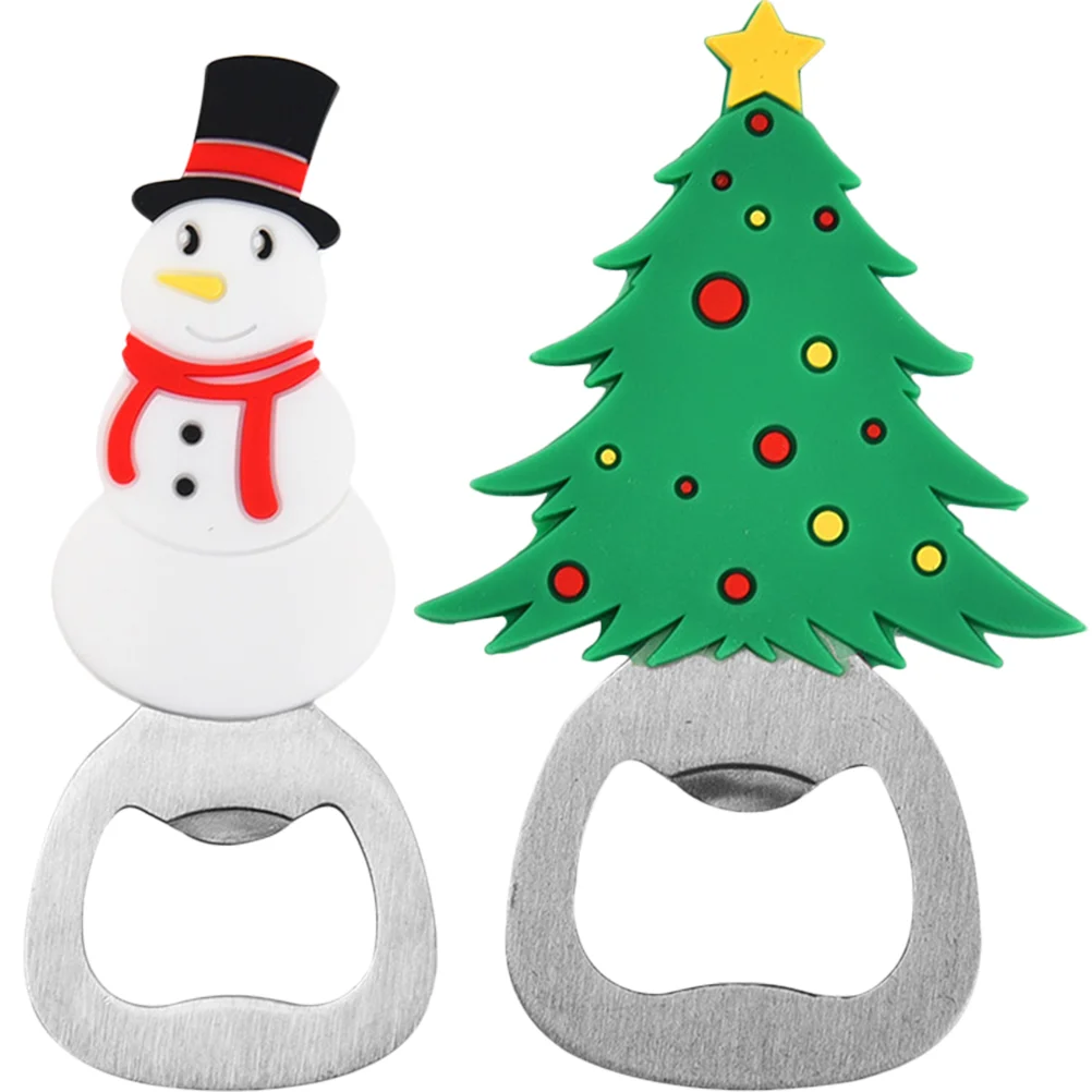 

Opener Bottle Christmas Beer Can Snowman Tree Openers Lid Tool Opening Jar Kitchen Santa Novelty Holiday Favors Stainless