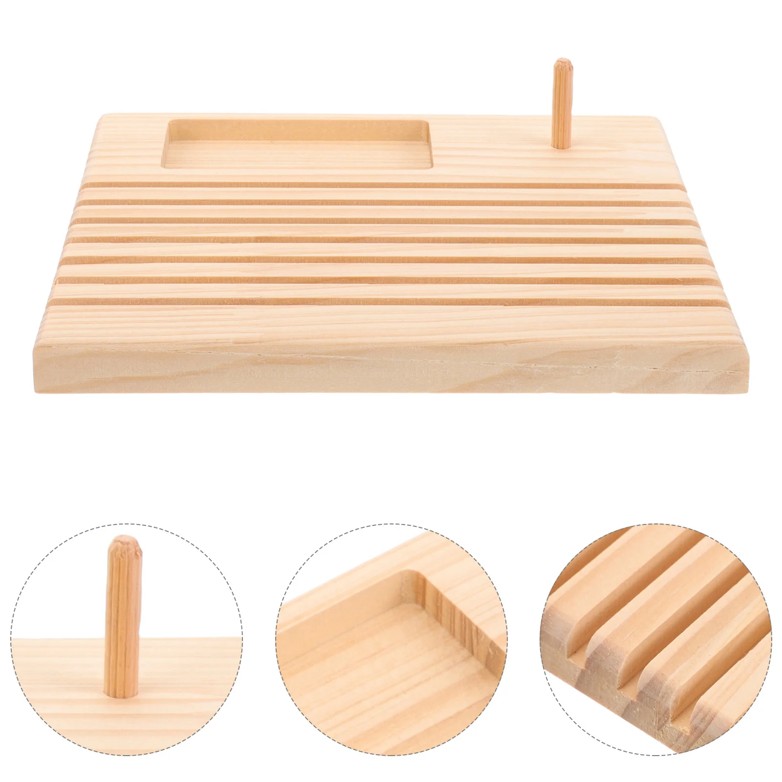 

Wooden Holder for Spool DIY Sewing Thread Stand Home Durable Mount Household Ruler
