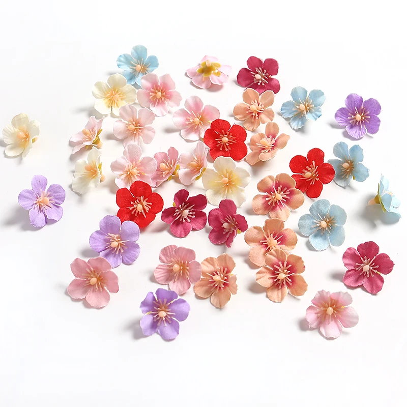 50/100Pcs Mini Artificial Flowers Fake Flowers Head For Home Decor Wedding Marriage Decoration DIY Craft Wreath Gift Accessories images - 6