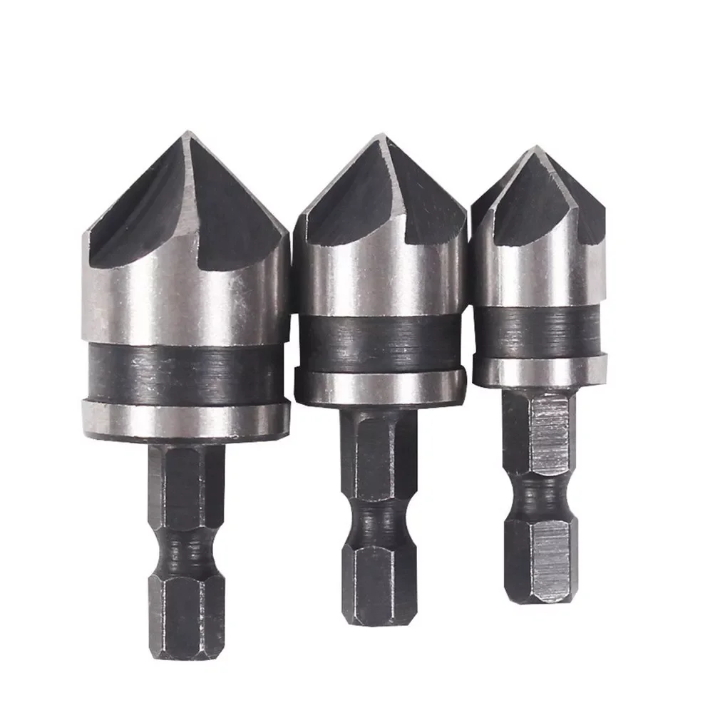 

1/4" Hex 12mm 16mm 19mm Countersink Power Drill Bit Bore Set For Wood Metal