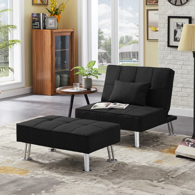 \  Lounge Chair Set With Metal Legs .