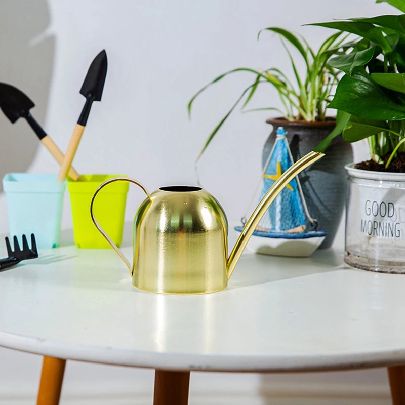 

Long Mouth Water Can Stainless Steel Watering Pot Garden Flower Plants Watering Cans Kettle Gardening Tool