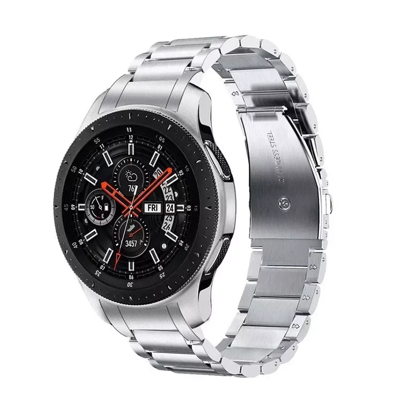 

Unique Stainless Steel Watchband + No Gap Clips for Samsung Galaxy Watch 46mm SM-R800 Hand Detach Band Quick release Strap Belt