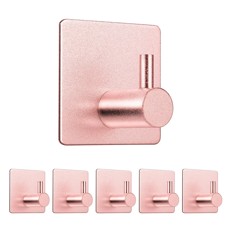 

6Pcs Adhesive Hooks Heavy Duty Wall Hooks Waterproof Stainless Steel Hooks For Bathroom Kitchen Living Room