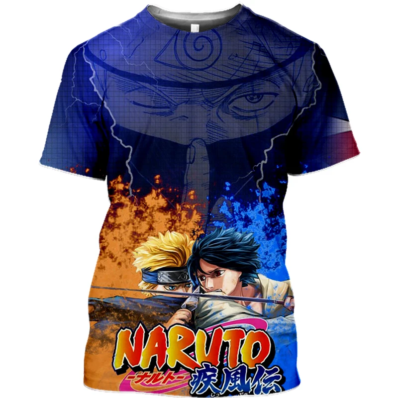 

Summer Animal Fox Classic Cartoon Japan Anime Nαruto Sport 3D T-shirt New Harajuku Kakashi Style Game Kids Boys Clothes Size