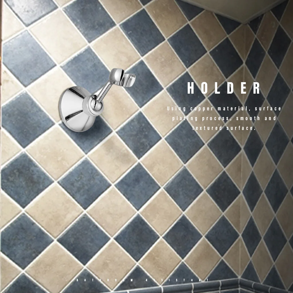 

Shower Head Holder Bathroom Showerhead Copper Bracket Wall Mounted 360 Degrees Adjustable