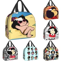 funny mafalda lunch bag thermal cooler insulated lunch box for men women kids school office food camping travel picnic bags