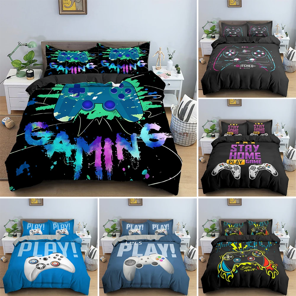 

Game Bedding Set 3D Duvet Cover Set 220x240 King Size Comfort Boys Quilt Cover with Pillowcase 2/3Pcs Kids Bedroom Decor