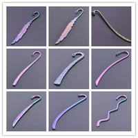 2pcs rainbow bookmarks diy jewelry making charm bulk handmade metal accessories vintage book marks alloy materials feather rose